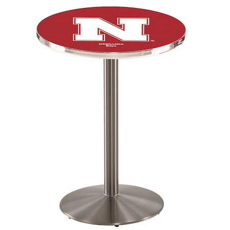 Holland Bar Stool Co 42" Stainless Steel Nebraska Pub Table L214S4228NebrUn